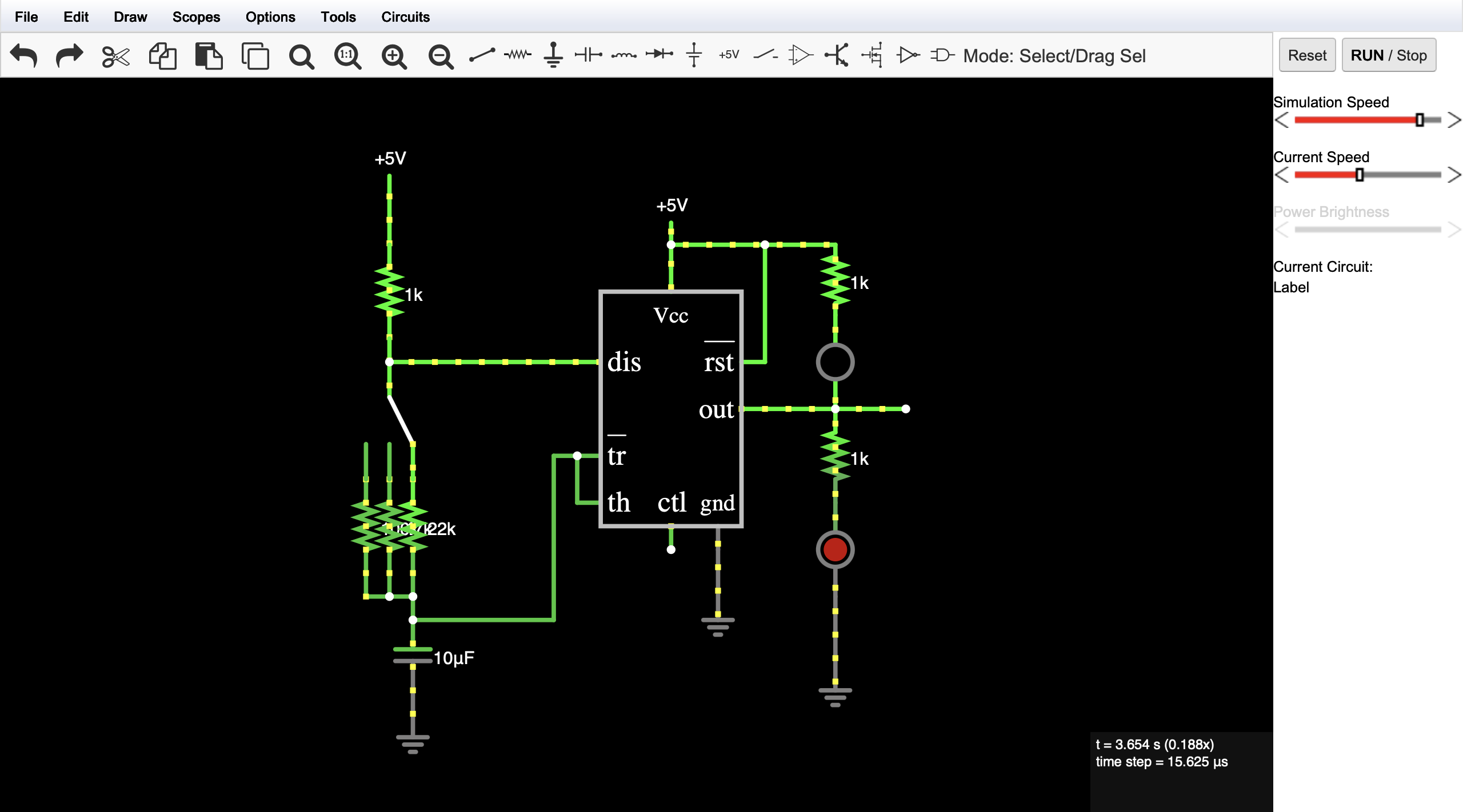NE555 Light Jockey Working Board